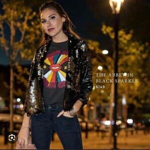 Evy's Tree Black Blazer with Sparkle Finish